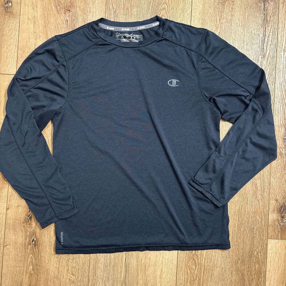 Champion C-Vapor Men’s Small Long Sleeve Performance Shirt Dark Gray Athletic